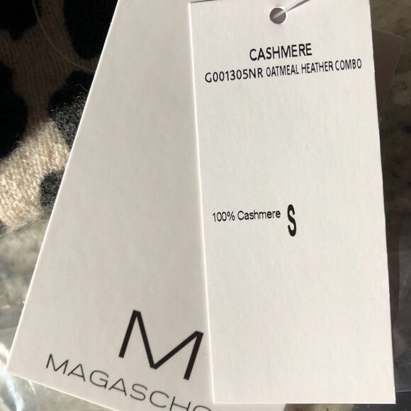 M Magaschoni Leopard Print Turtleneck Cashmere Sweat - Picture 6 of 7